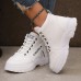 Women's Plush Lined Sneakers, Winter Warm Lace Up High Top Ankle Boots, Thermal Outdoor Shoes Women's Plush Lined Sneakers, Winter Warm Lace Up High Top Ankle Boots, Thermal Outdoor Shoes