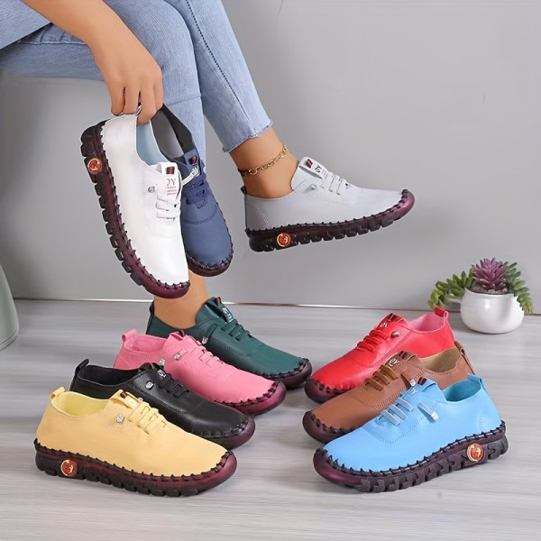 Women's Solid Color Casual Sneakers, Slip On Soft Sole Platform Low-top Shoes, Lightweight Non-slip Daily Shoes Women's Solid Color Casual Sneakers, Slip On Soft Sole Platform Low-top Shoes, Lightweight Non-slip Daily Shoes