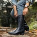 Men's Vintage Cowboy Boots, Windproof Non-slip High-top Slip On Shoes For Outdoor Men's Vintage Cowboy Boots, Windproof Non-slip High-top Slip On Shoes For Outdoor