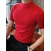 Men's Shirred Solid Color Slim Fit Casual Short Sleeve Tee, Men's Clothing Men's Shirred Solid Color Slim Fit Casual Short Sleeve Tee, Men's Clothing