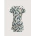 Leaves Print V Neck Dress, Vacation Short Sleeve Random Printing Dress, Women's Clothing Leaves Print V Neck Dress, Vacation Short Sleeve Random Printing Dress, Women's Clothing