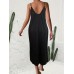 Solid Pockets Loose Spaghetti Dress, Versatile Maxi Cami Dress For Summer, Women's Clothing Solid Pockets Loose Spaghetti Dress, Versatile Maxi Cami Dress For Summer, Women's Clothing